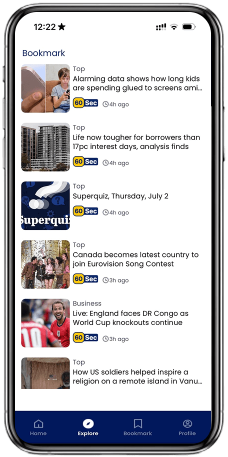 60Sec app interface